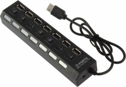 USB Hub 7 Θυρών με Διακόπτες Οn/Off  και φωτεινή ένδειξη, Hub 7ports - CS210 OEM