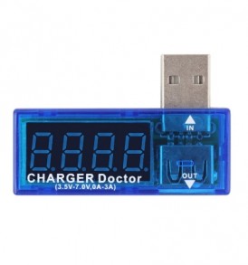 USB tester, μετρητής φόρτισης ρεύματος Volt και Ampere, χρώμα μπλε - TC35002 OEM