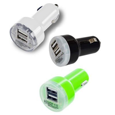 2x Διπλός USB φορτιστής αυτοκινήτου in.12V-24V / out 5V / 2A,1A  -  HHT-003  OEM
