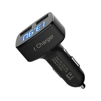 3.1A, ισχυρός διπλός USB ταχυφορτιστής αυτοκινήτου με φωτεινή ένδειξη - ΒΚ31 OEM
