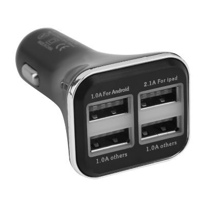 4x,  Τετραπλός USB φορτιστής αυτοκινήτου 12V - 5V /  2.1A, 1A  -  ZC27 OEM