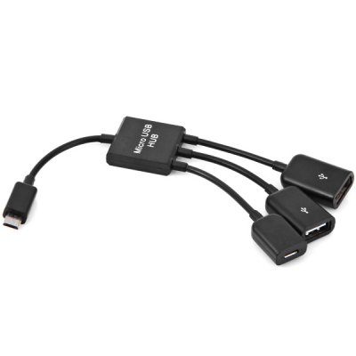 HUB αντάπτορας κινητού,Micro USB Male σε 2 Χ USB Fem + Micro USB Fem - Α3 ΟΕΜ