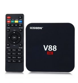 Android TV BOX Media player,υποστήριξη 4k, 3D βίντεο,4 πυρήνες - V88 SCISHION