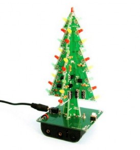 LED/ 3D Χριστουγεννιάτικο δέντρο ηλεκτρονικό παζλ,USB/μπαταρίες - CT301 OEM