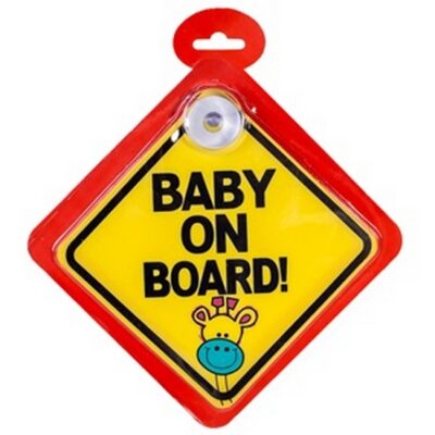 Πινακίδα Αυτοκινήτου Μωρό στο αυτοκίνητο / Baby on board με καρτουν - MS22 ΟΕΜ