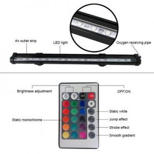 46cm Υποβρύχια LED μπάρα χρωματιστού φωτισμού ενυδρείου με φυσαλίδες & κοντρόλ - AQ46 OEM