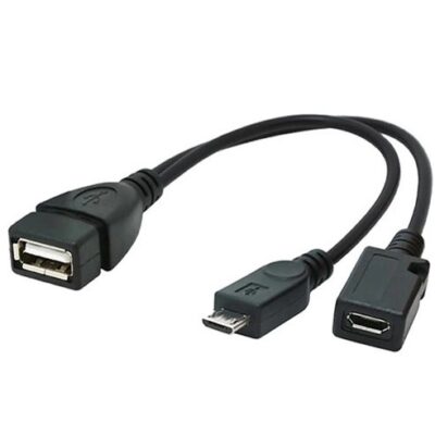 Διπλός OTG αντάπτορας, microUSB αρσ. / microUSB θυλ. και USB θηλυκό - K2B OEM