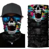 Μπαλακλάβα unisex, μάσκα λαιμού με φιγούρα Screaming Colorfull Skull  - SCS2837 OEM