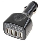 Φορτιστής Αυτοκινήτου 4X USB 1A & 2A Universal  - SA08iG Power Energy Μαύρος