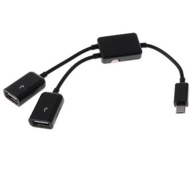 HUB splitter αντάπτορας κινητού και ταμπλετ ,Micro USB Male σε 2Χ USB Female  - AX02 OEM