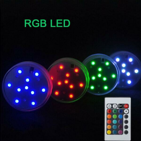 Υποβρύχια πολύχρωμη φωτορυθμική λαμπα RGB LED, με τηλεκοντρόλ - A18C6 ΟΕΜ