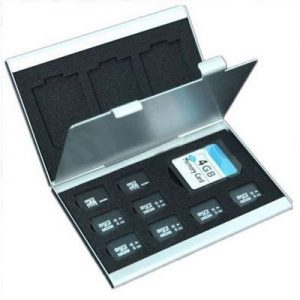 Μεταλλική θήκη φύλαξης μεταφοράς 12 καρτών μνήμης 8 microSD + 4SD  - MC12 OEM