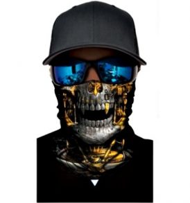 Μπαλακλάβα unisex 3D, μάσκα λαιμού με σχέδιο Golden Horror Skull - GHS07 OEM