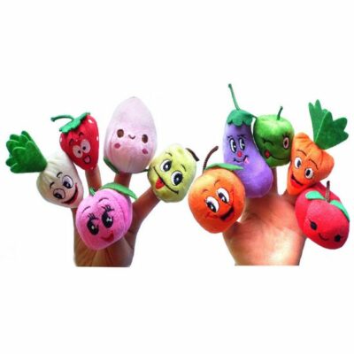 Σετ με 10 λαχανικά υφασμάτινες φιγούρες για παιδικό κουκλοθέατρο δακτύλων - VG10 OEM