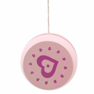 Παιχνίδι γιογιό ξύλινο χρώμα ροζ με σχήμα που απεικονίζει καρδιά Wooyoyo105 - OEM
