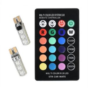 Υπέρυθρα LED - RGB φώτα με τηλεκοντρόλ αλλαγής χρώματος για αυτοκίνητο  -  T10RGB OEM