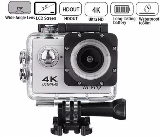 Μαύρη Wifi 4K Action Camera UltraHD Sport Αδιάβροχη με 2'' LCD οθόνη A67984 + Φορτιστής δώρο -  SJ9000 OEM