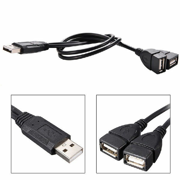 Μετατροπέας διακλαδωτής , USB αρσενικό σε διπλό USB, 2 x USB θηλυκά - M12 OEM