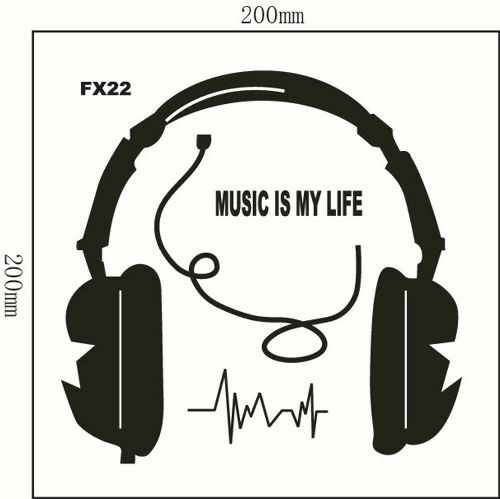 Αυτοκόλλητο τοίχου κατάλληλο και για διακόπτη με ακουστικά μουσικής Music  - MIML200 OEM