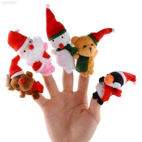 Σετ με 5 υφασμάτινες Χριστουγεννιάτικες φιγούρες για παιδικό κουκλοθέατρο δακτύλων - CHS5 OEM