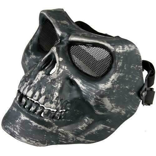 Paintball μάσκα μαυρο κρανίο σκελετού, ανθεκτική αδιάβροχη με ιμάντα και σιτα - F46 OEM