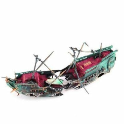 Διακοσμητικό βυθού ενυδρείου Μεγάλο πειρατικό σπασμένο καράβι ναυάγιο στο βυθό  - WPB24 OEM