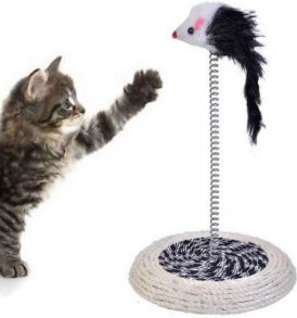 Βάση με χνουδωτό ποντίκι παιχνίδι για γάτες σε ταλαντευόμενο ελατήριο - CATMS200 OEM