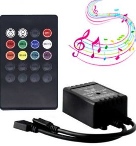 LED Music Controller με κοντρολ 20key και με ανιχνευτή ήχου για λεντοταινία   - LCTR20 OEM