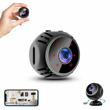 Μικροσκοπική 1080p ασύρματη WiFi Camera ,υπέρυθρες,Spy camera,360° , SD card slot - W8  OEM
