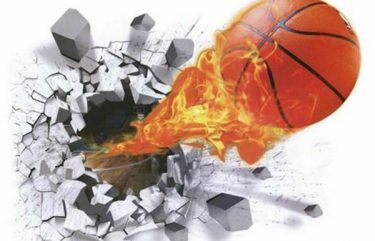3D προοπτικής Αυτοκόλλητο τοίχου μπάλα του μπάσκετ που σπάει τοίχο  70X50 - BB5070 OEM