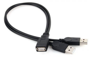 Μετατροπέας διακλαδωτής , USB θυλικό σε διπλό USB, 2 x USB αρσενικιά - M13 OEM