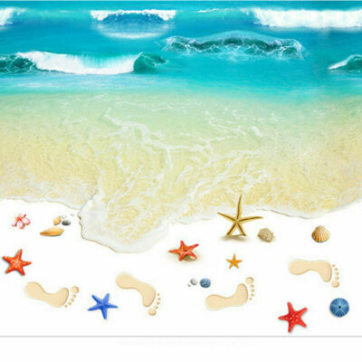 Αυτοκόλλητο τοίχου και πατώματος με παραλία κύματα αστερίες 68Χ50 - BWS6850 OEM