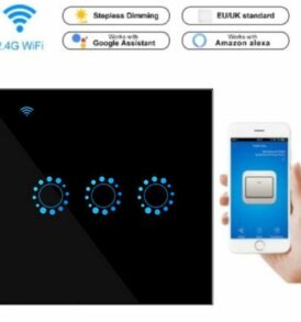 WiFi Ασύρματος διακόπτης 3 καναλιών για φωτα Smart Switch LED με πανελ αφής, Android Ios  - N3 OEM