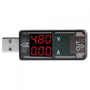 USB tester, μετρητής φόρτισης ρεύματος Volt και Ampere, χρώμα μαύρο - VLTA OEM