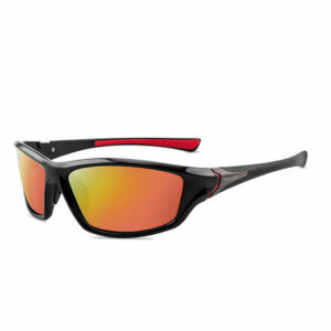 Σπορ γυαλιά UV400 ποδηλασίας μοτό με μαύρο κοκκινο σκελετο και πορτοκαλί φακό  - SXB81 OEM