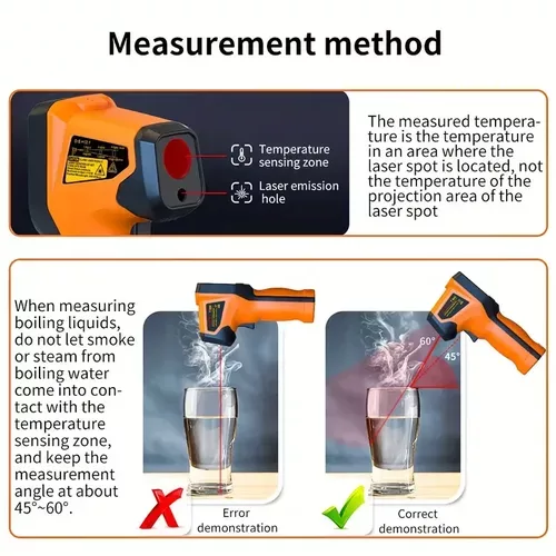 Ανέπαφο Θερμόμετρο ακριβείας Υπερύθρων με βοηθητικό Laser spot - NJTY T600 OEM