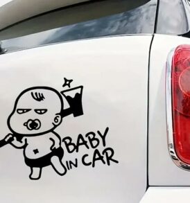 Σήμανση Αυτοκόλλητο Αυτοκινήτου Μωρό στο αυτοκίνητο  / Axe Baby on board, Μαύρο - BBON40 ΟΕΜ