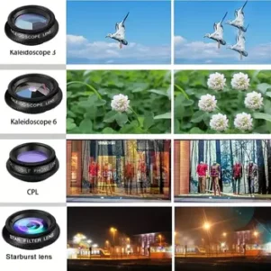 Φακός 7 σε 1 για Κάμερα Kινητών, Wide, Fisheye ,Starburst, CPL, Red, Macro, Kaleidoscope - XK27174  OEM
