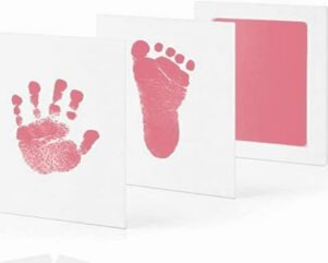 Σετ καρμπόν-κάδρο για αναμνηστικό αποτύπωμα μωρού ή κατοικίδιου χρώμα Ροζ - ΥΧC06 OEM