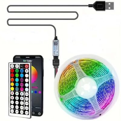 LED RGB Tαινία 15μ χειρισμός με τηλκοντρολ,τηλέφωνο, συγχρονισμός με μουσική - LRG150 OEM