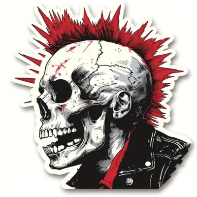 Αυτοκόλλητο Αυτοκινήτου νεκροκεφαλή Punks not dead - GPND10 ΟΕΜ