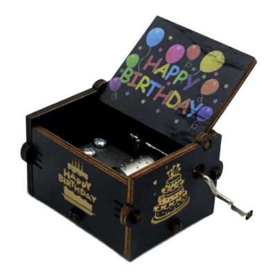 HAPPY BIRTHDAY Ξύλινο έγχρωμο music box. Μουσικό κουτί χειροκίνητο με μελωδία - CHB50  OEM