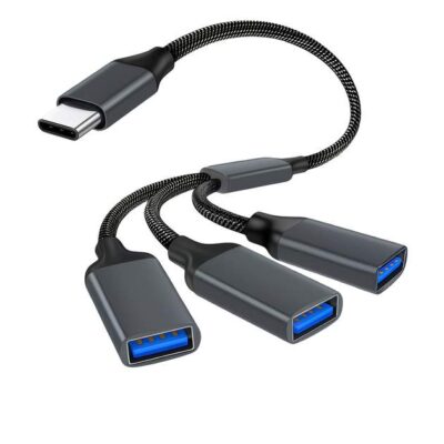 Typec C σε USB3 διακλαδωτής splitter hub καλώδιο 1 σε 3 , Type-C αρσενικό x 3 USB θηλυκά - T135 OEM