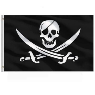 Πειρατική σημαία διπλή όψη Pirate Flag μονόφθαλμη νεκροκεφαλή σπαθιά 150X90 - PF150 OEM