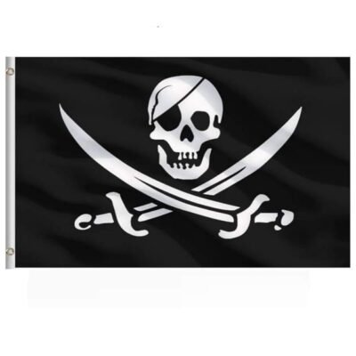Πειρατική σημαία διπλή όψη Pirate Flag μονόφθαλμη νεκροκεφαλή σπαθιά 150X90 - PF150 OEM