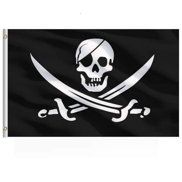 Πειρατική σημαία διπλή όψη Pirate Flag μονόφθαλμη νεκροκεφαλή σπαθιά 150X90 - PF150 OEM